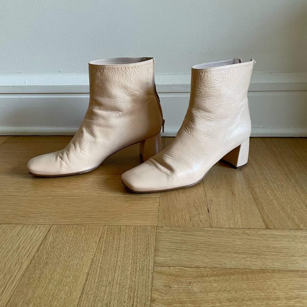 Stuart Weitzman patent leather ankle boots